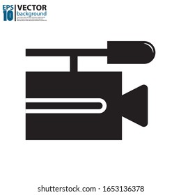 Video camera icon vector in flat design. For your web site design, logo, app, UI. Eps 10 vector illustration.