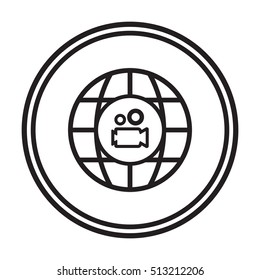 Video camera  icon, vector.  Flat design.