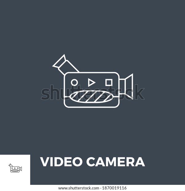 Video camera Icon\
Vector. Flat icon isolated on the black background. Editable EPS\
file. Vector\
illustration.