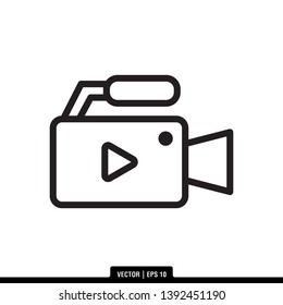 Video Camera Icon Vector Illustration Logo Template
