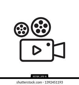 Video Camera Icon Vector Illustration Logo Template
