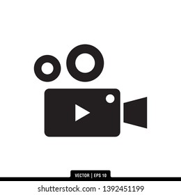 Video Camera Icon Vector Illustration Logo Template
