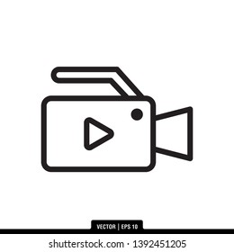 Video Camera Icon Vector Illustration Logo Template
