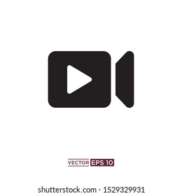 plantilla de ilustración vectorial de icono de cámara de vídeo