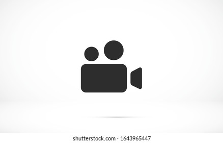 Videokamera-Symbol, Vektorillustration-Abbildung. Flachdesign-Stil