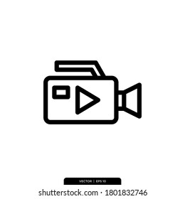 Video Camera Icon Vector Illustration Logo Template