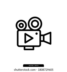 Video Camera Icon Vector Illustration Logo Template