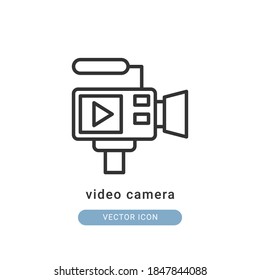 video camera icon vector illustration. video camera icon outline design.