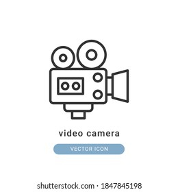 video camera icon vector illustration. video camera icon outline design.