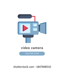 ilustración vectorial de icono de cámara de vídeo. diseño plano de icono de cámara de vídeo.
