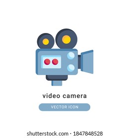 video camera icon vector illustration. video camera icon flat design.