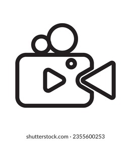 Ilustración Del Icono De La Cámara De Vídeo, Signo Del Reproductor De Vídeo, Icono De La Tecnología, Símbolo De Transmisión De Vídeo En Vivo, Grabador De Cámara, Elementos De Diseño De Películas Y Multimedia Para Aplicaciones Móviles E Ilustración De Sitios Web