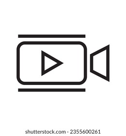 Video Camera Icon Vector Illustration, Video Player Sign, Technology Icon, Live Video Broadcasting Symbol, Camera Recorder, Film And Multimedia Design Elements For Mobile Apps And Website Illustration