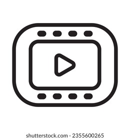 Video Camera Icon Vector Illustration, Video Player Sign, Technology Icon, Live Video Broadcasting Symbol, Camera Recorder, Film And Multimedia Design Elements For Mobile Apps And Website Illustration
