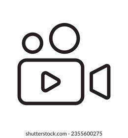 Video Camera Icon Vector Illustration, Video Player Sign, Technology Icon, Live Video Broadcasting Symbol, Camera Recorder, Film And Multimedia Design Elements For Mobile Apps And Website Illustration
