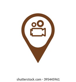 Video camera  icon, vector illustration. Flat design style