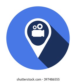 Video camera  icon, vector illustration. Flat design style