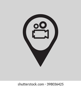 Video camera  icon, vector illustration. Flat design style