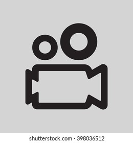 Video camera  icon, vector illustration. Flat design style