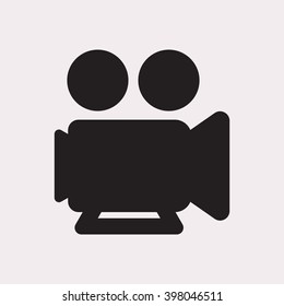 Video camera  icon, vector illustration. Flat design style