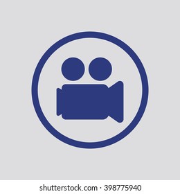 Video camera  icon, vector illustration. Flat design style