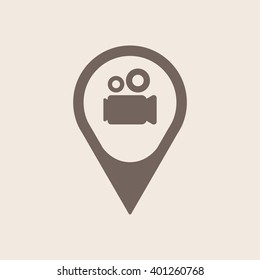 Video camera  icon, vector illustration. Flat design style