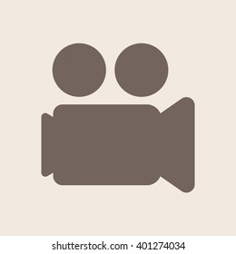 Video camera  icon, vector illustration. Flat design style