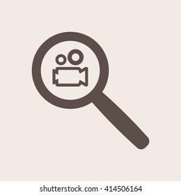 Video camera  icon, vector illustration. Flat design style