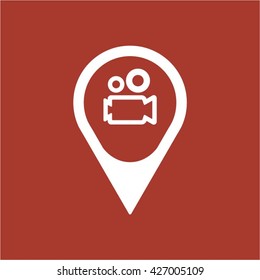 Video camera  icon, vector illustration. Flat design style