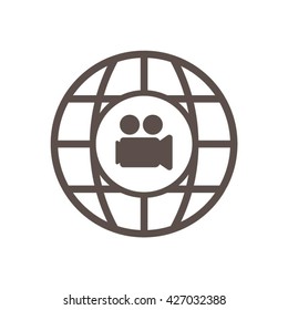 Video camera  icon, vector illustration. Flat design style