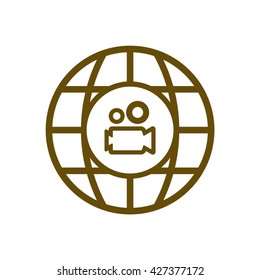 Video camera  icon, vector illustration. Flat design style