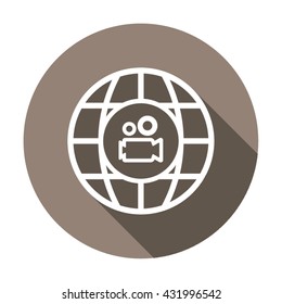 Video camera  icon, vector illustration. Flat design style