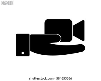 video camera icon, vector illustration eps10