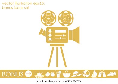 Video camera icon vector illustration eps10.