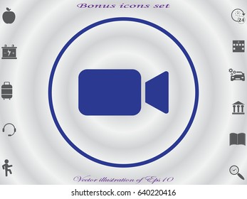 video camera icon, vector illustration eps10