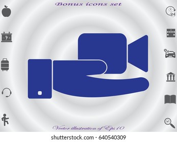 video camera icon, vector illustration eps10