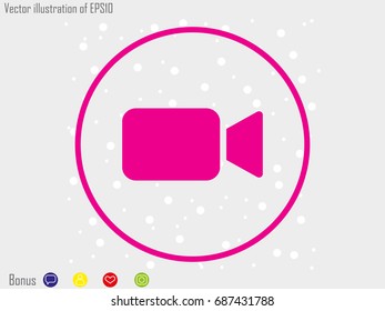 video camera icon, vector illustration eps10