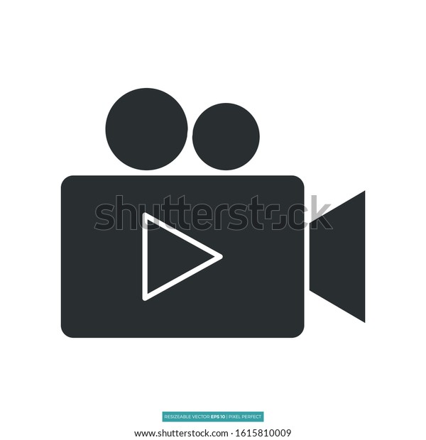 video camera icon vector
illustration logo template for many purpose. Isolated on white
background.