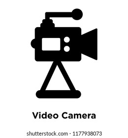 Video Camera icon vector isolated on white background, logo concept of Video Camera sign on transparent background, filled black symbol