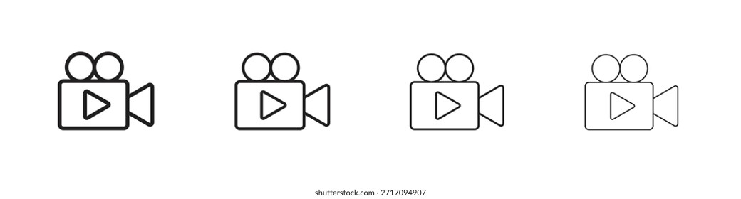 Video camera icon. Vector isolated pictograms.