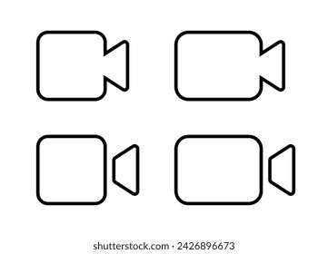 Vector de icono de cámara de vídeo en estilo de línea. Trazo editable