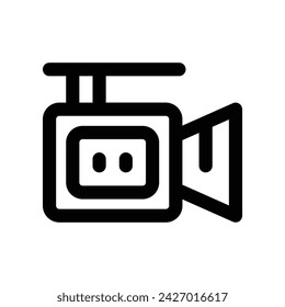 Videokamerasymbol. Vektorliniensymbol für Ihre Website, Ihr Handy, Ihre Präsentation und Ihr Logo-Design.