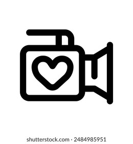 Video-Kamerasymbol. Vektorgrafik-Liniensymbol für Website, Handy, Präsentation und Logo-Design.