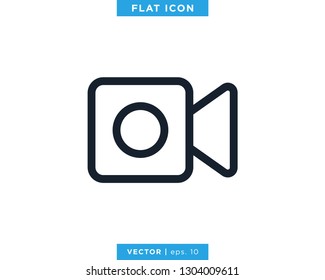 Video Camera Icon Vector Logo Design Template. Camcorder Symbol