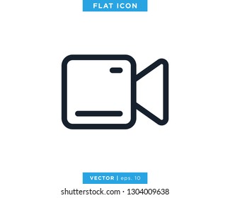 Video Camera Icon Vector Logo Design Template. Camcorder Symbol