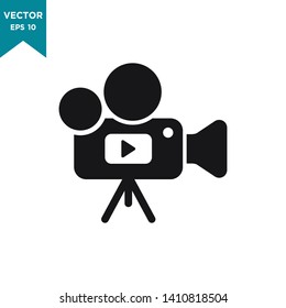 Video Camera Icon Vector Logo Template