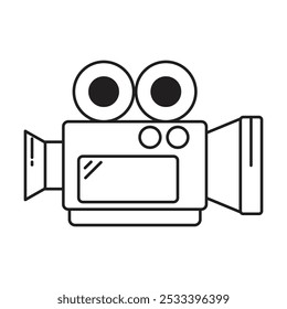 Video camera icon vector on white background