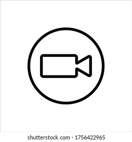 Video camera  icon vector. Player symbol. Linear style sign for mobile concept and web design. Video symbol logo illustration. vector graphics.