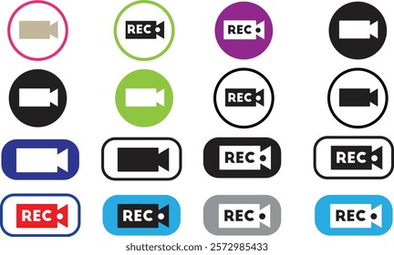 Video camera icon vector recording icon film 