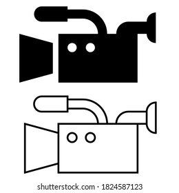 Video Camera icon vector set. Movie or Cinema illustration sign collection. Multimedia symbol. 